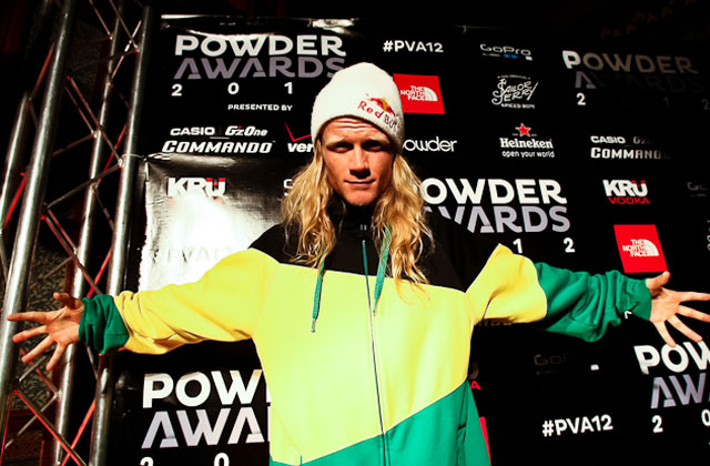 A younger Tanner at Powder Awards