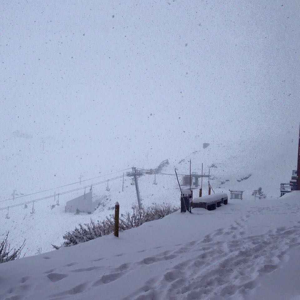 Snowing today at Valle Nevado Ski Resort, Chile. // photo: Valle Nevado Ski Resort