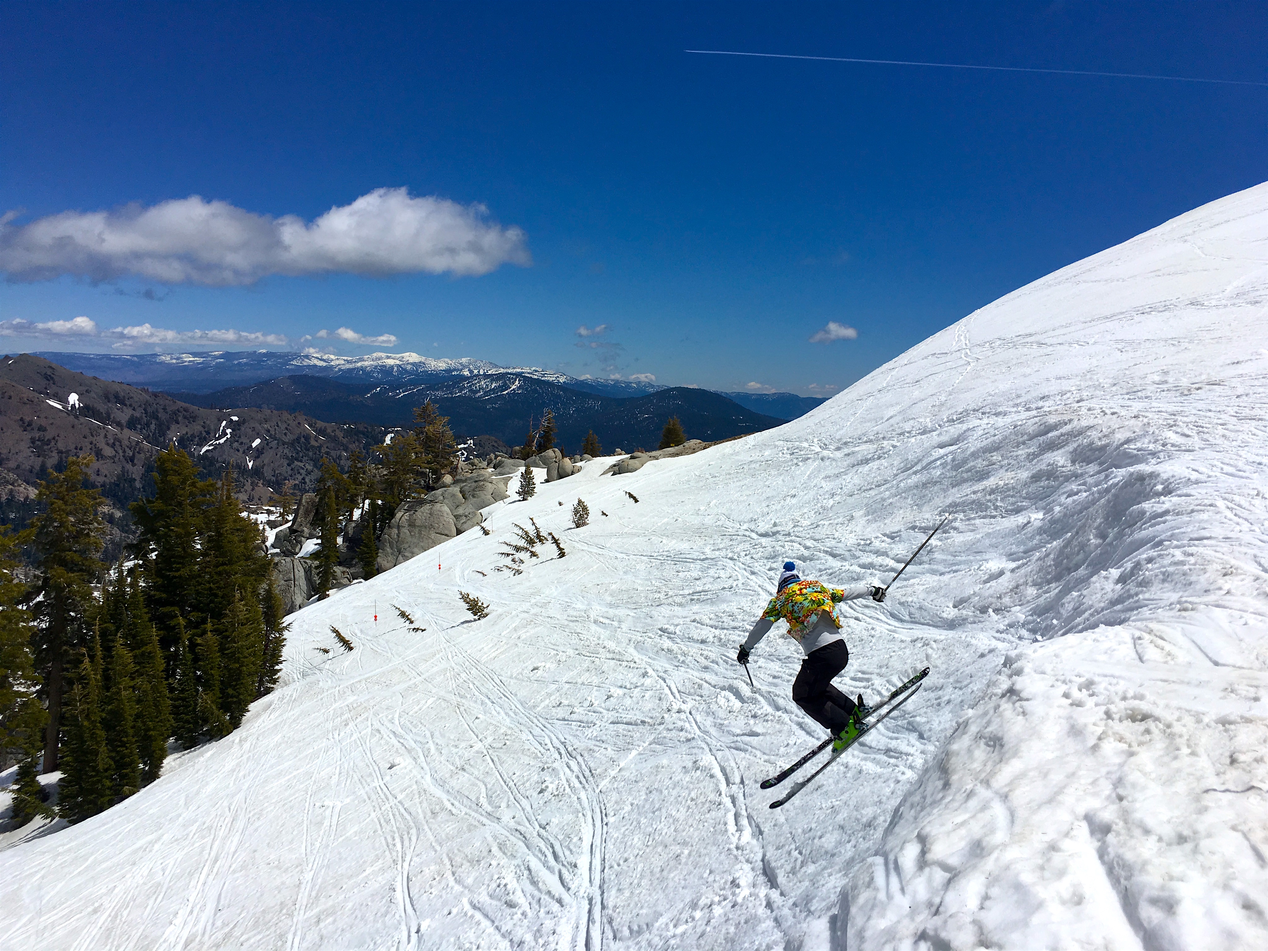 Yimmers floating off the cornice in Granite. photo: snowbrains