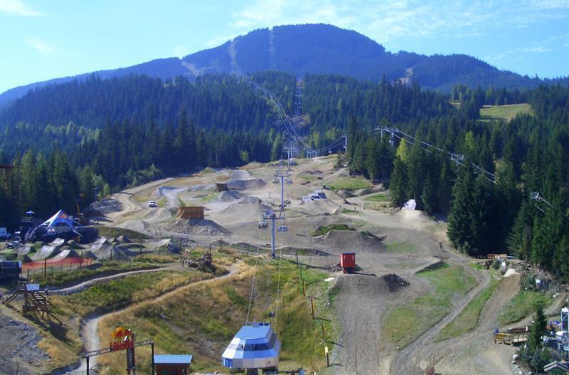 the bike park as seen from the base of the village