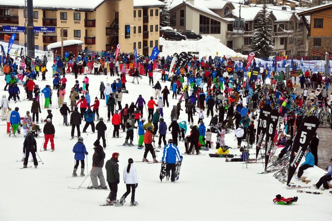 Busy day at Steamboat, CO.