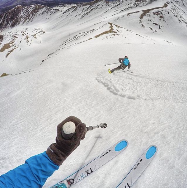 "A little follow-cam action on Matthew Holstein this past Saturday as we made our way down the east face of 12,965' West Sopris. Great day with Matt and Pete McBride Photography out in the Elks. I love spring in Colorado." - Chris Davenport, May 23rd
