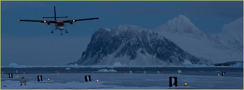 Image credit: British Antarctic Survey A Kenn Borek Air Twin Otter aircraft on approach to the British #Antarctic Survey Station at Rothera as it returns for a medial evacuation flight to the National Science Foundation's Amundsen-Scott South Pole Station.