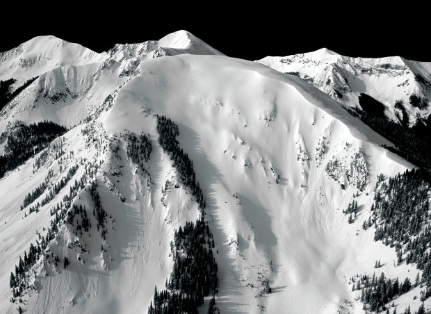 Kachina Peak in full on winter, before chair lift was installed. 