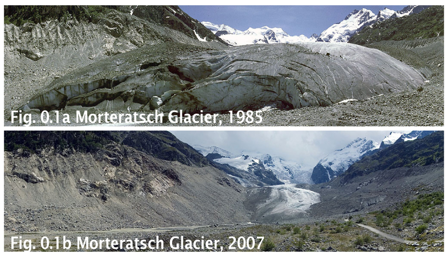 Morteratsch glacier retreat.