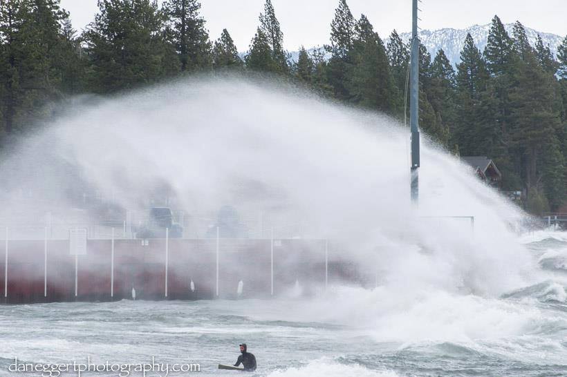 Between waves in north shore Lake Tahoe, CA.  photo:  dan eggert photography, surfer:  miles clark