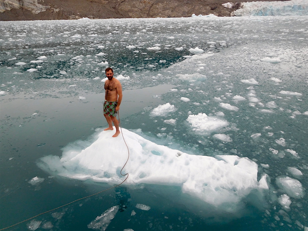 Phil claiming an iceberg like a man! photo: snowbrains