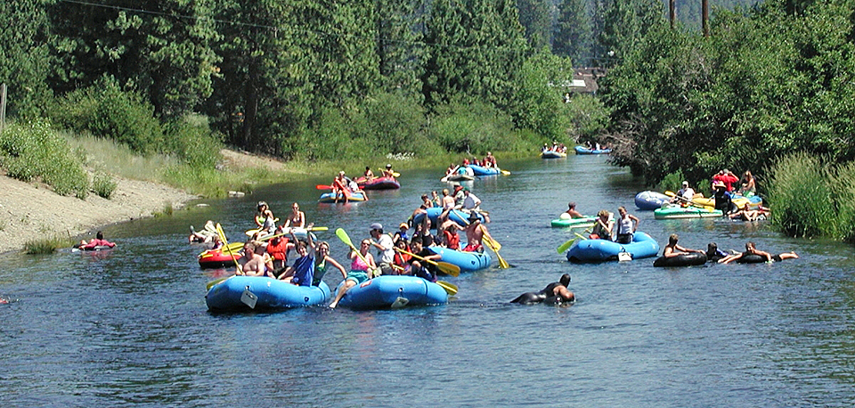 The world famous Truckee River "beer float". We miss this...