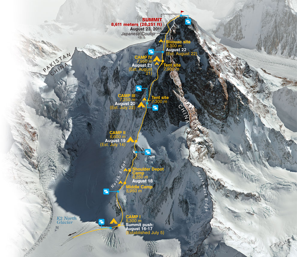 K2 climbing route is freakin' burly.... Who does this?