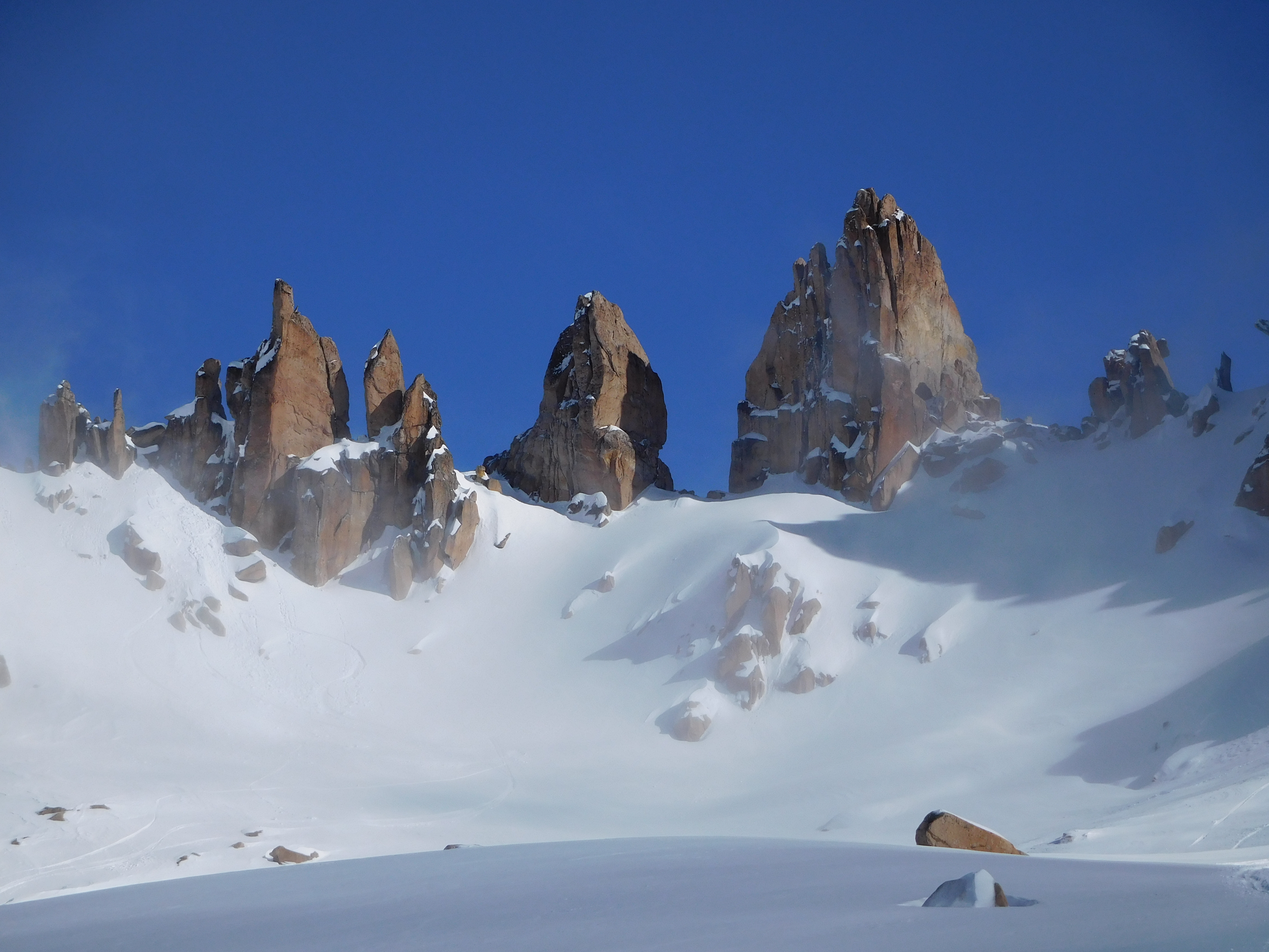 La Laguna towers in the Cerro Catedral backcountry Cerro Catedral in Bariloche on August 8th, 2016. photo: snowbrains