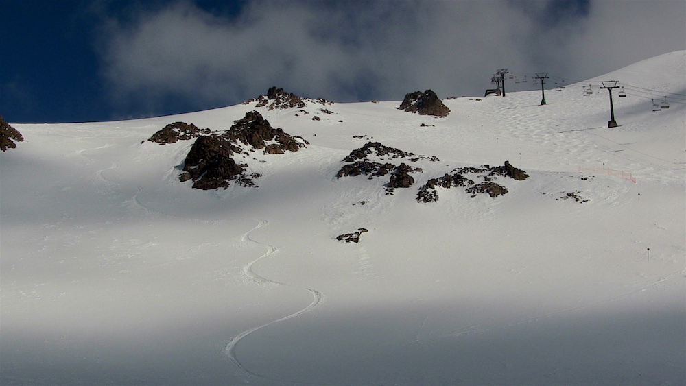 Miles track down Nubes today. photo: snowbrains