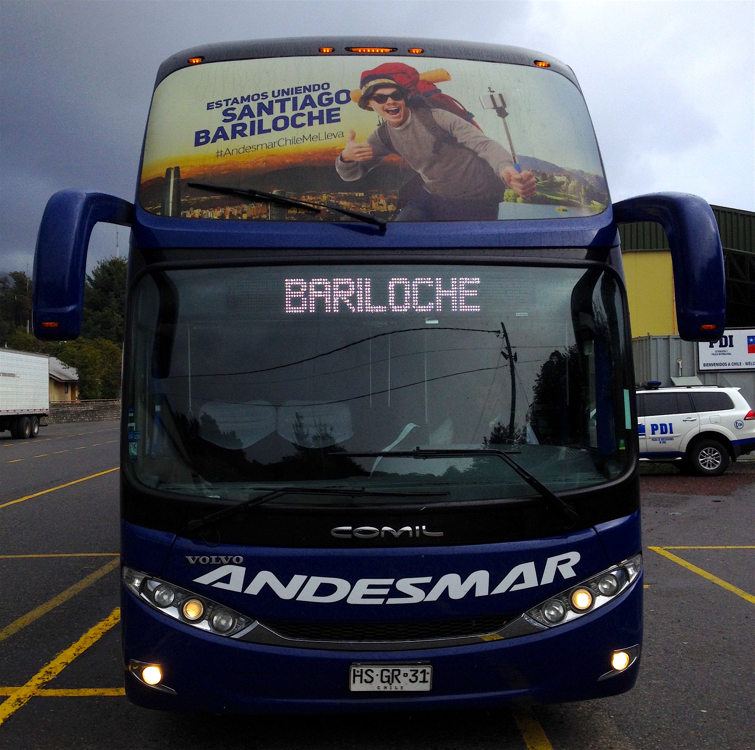 The AndesMar Bus at the Chilean border. photo: snowbrains