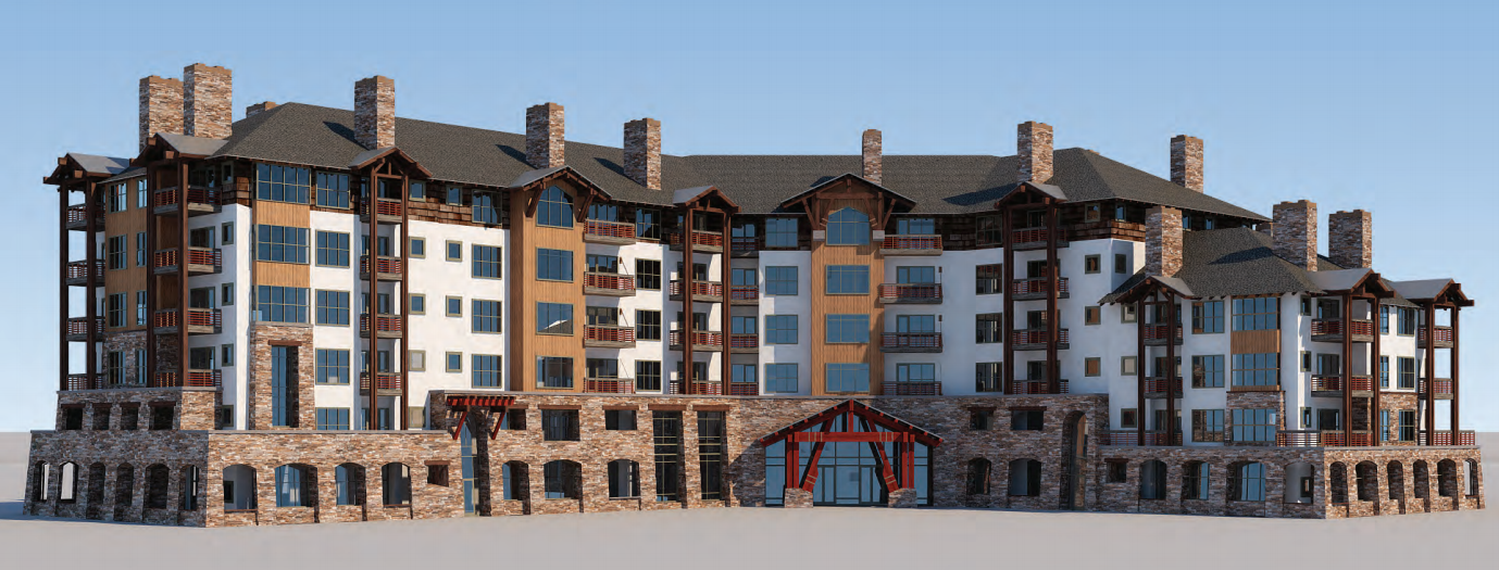 Image of planned buidling at Village at Squaw Valley Specific Plan.