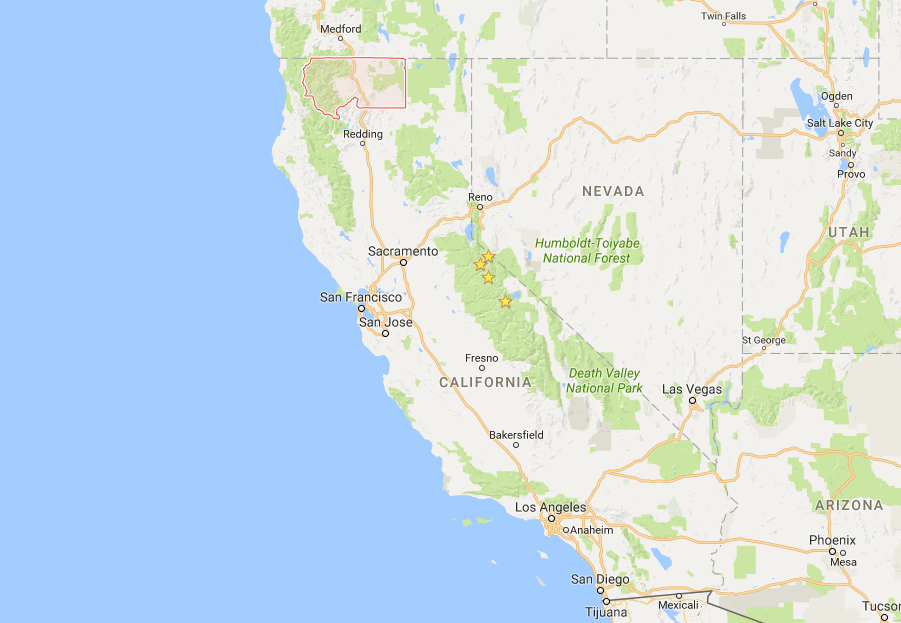 Map showing Siskiyou County, CA. 