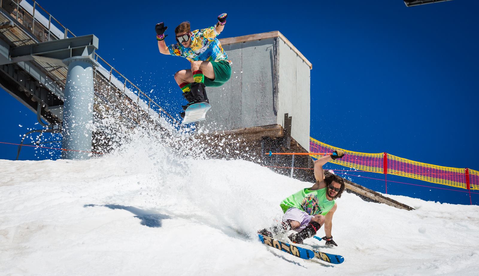 Ripping the Palmer Snowfield at Timberline Lodge, OR this summer. photo: timberline lodge