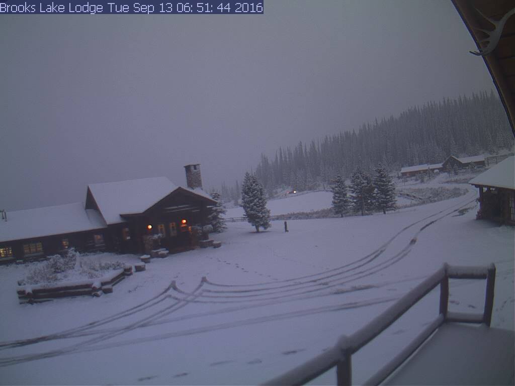 "Brooks Lake Lodge (9,600' Togwotee Pass) picked up several inches of snow overnight." - NOAA RIverton, WY yesterday.