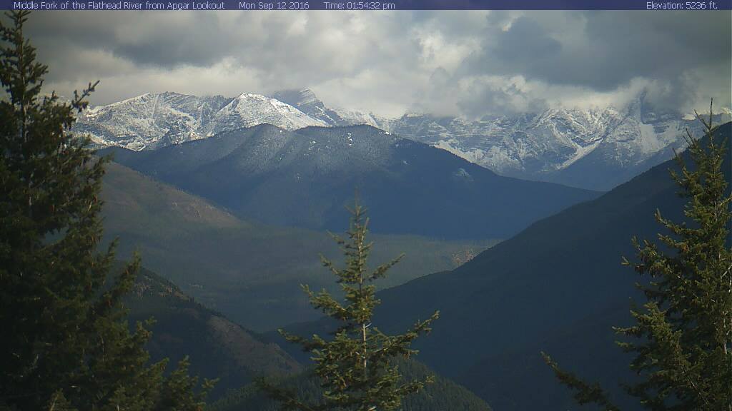 "Well, isn't that a view! New snowfall from yesterday can be seen on the Glacier National Park webcam today." - NOAA Missoula, MT on September 12th