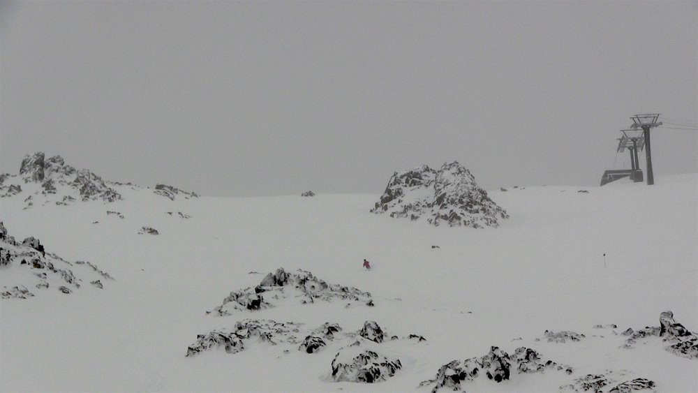 Gomez deep in the zone on Nubes on Friday. photo: snowbrains