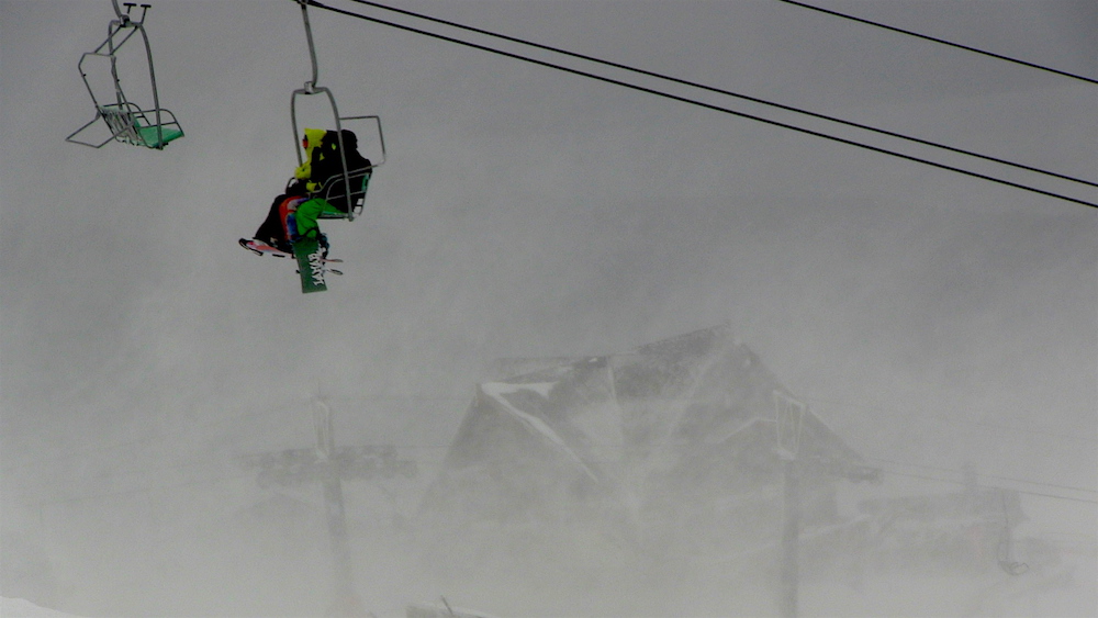 Ripping wind and the Refugio Lynch on Friday. photo: snowbrains
