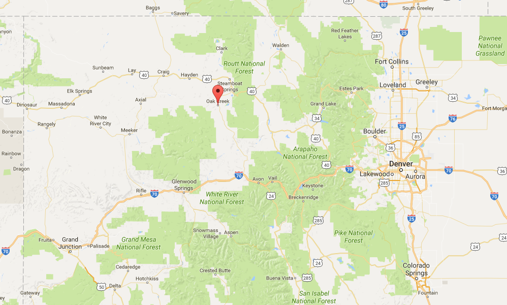 Map showing location of Stagecoach ski area, CO
