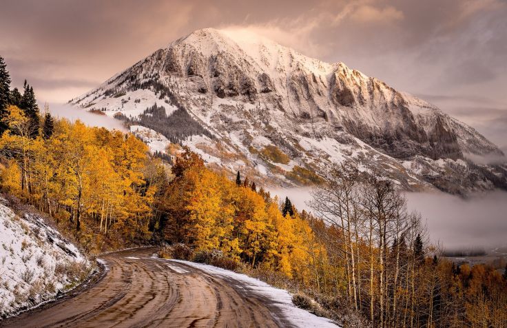 Stock image of early season snow in Montana.
