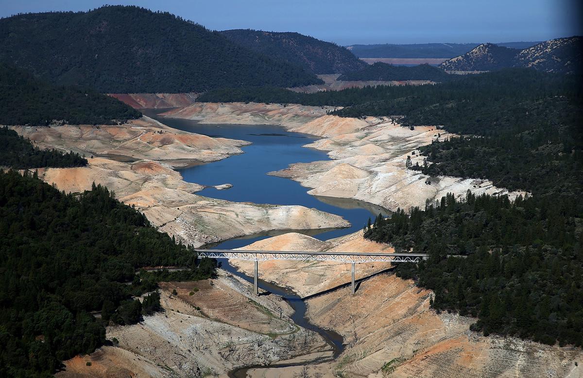 Lake Oroville, CA nearly dry on August 19, 2014 in Oroville, California. photo: Justin Sullivan/Getty Images