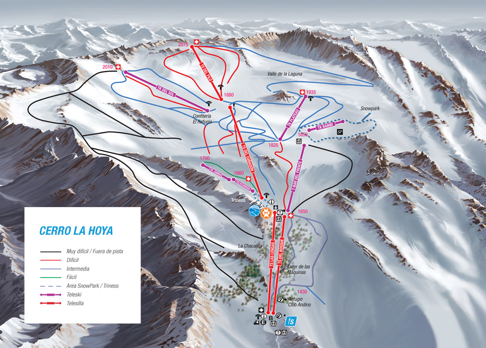 La Hoya ski resort trail map
