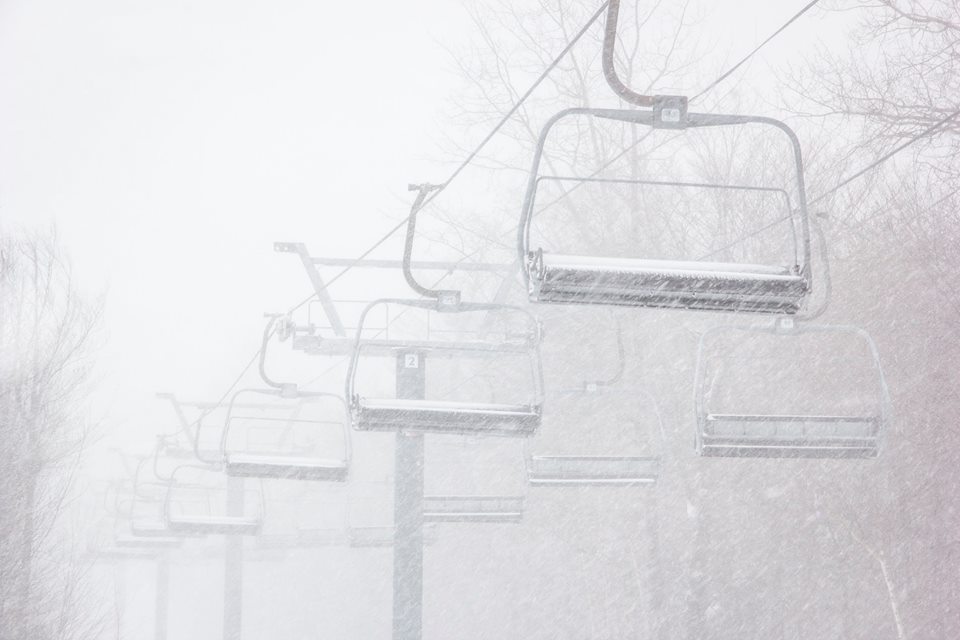 Snowing hard at Jay Peak, VT on December 3rd, 2015. photo: jay peak