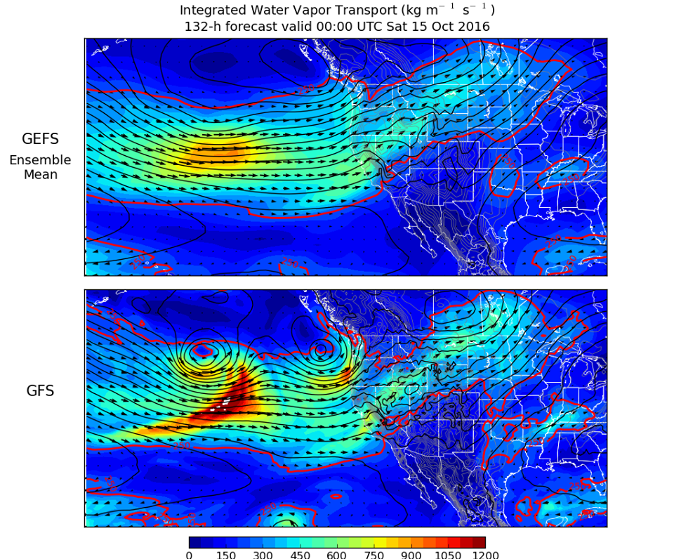 "Here's a few model projections of moisture transport across the Pacific and possibly into our region at the end of this work week. Confidence is slowly increasing that some of the precipitation that is expected to fall over northern California into Friday and Saturday may spread into parts of our area to end the week." - NOAA, today