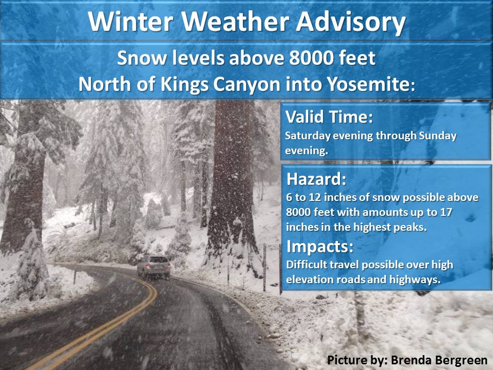 6-18" of snow for Yosemite, CA today.  image:  noaa, today