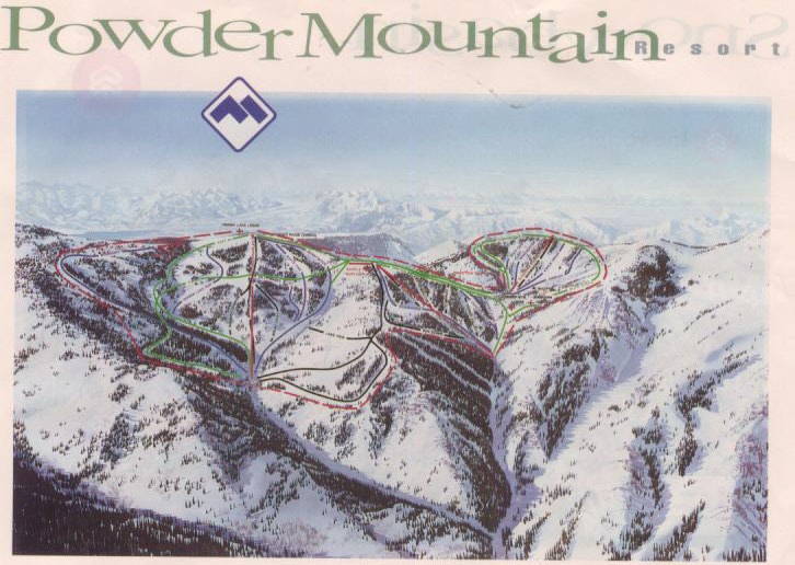 vintage Powder Mountain trail map.