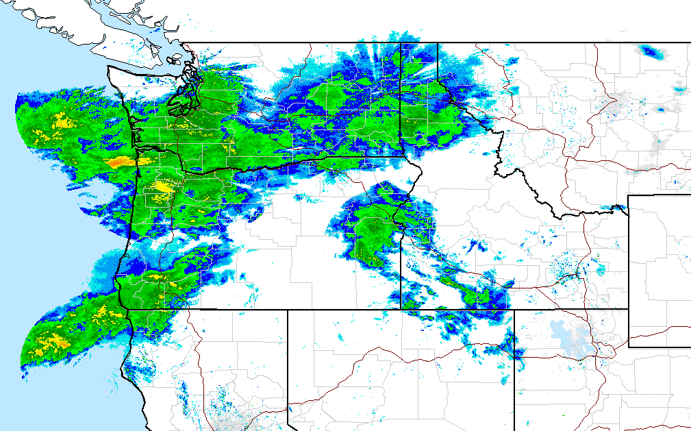 Current USA radar at 2:45pm PST. image: noaa, today
