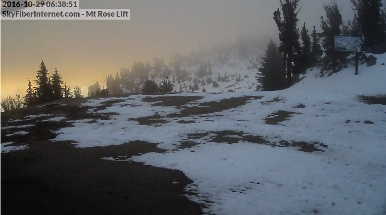 Top of the Northwest Chair at 9,700 feet at Mt. Rose, NV today. image: mt. rose