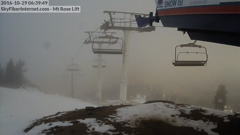 Top of the Northwest Chair at 9,700 feet at Mt. Rose, NV today. image: mt. rose
