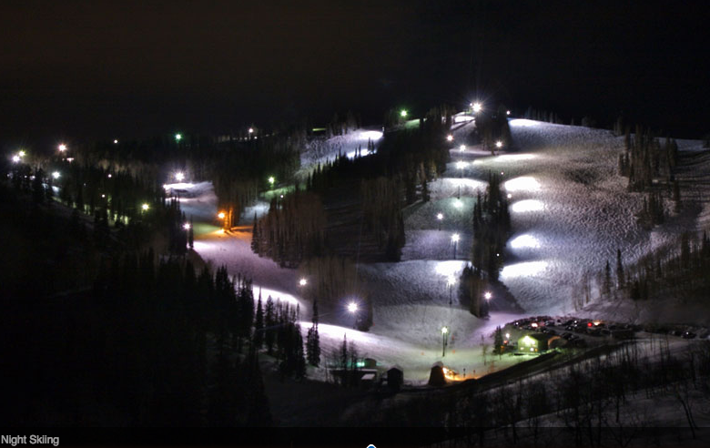 Powder Mountain even has night skiing.  image:  powder mountain