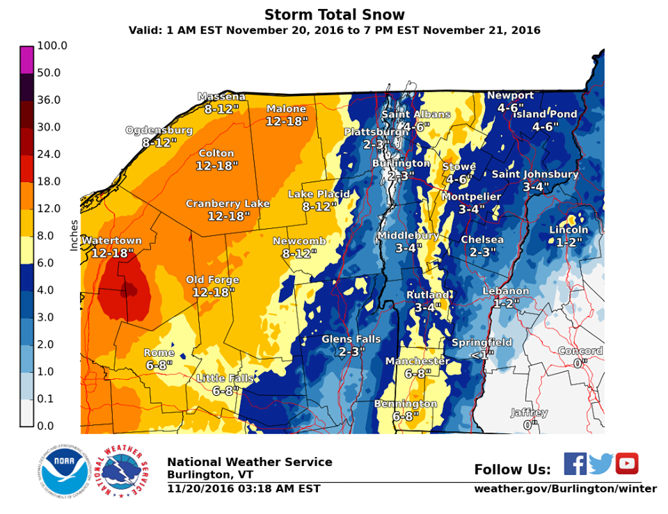 Some big snowfall forecast posted by NOAA yesterday.