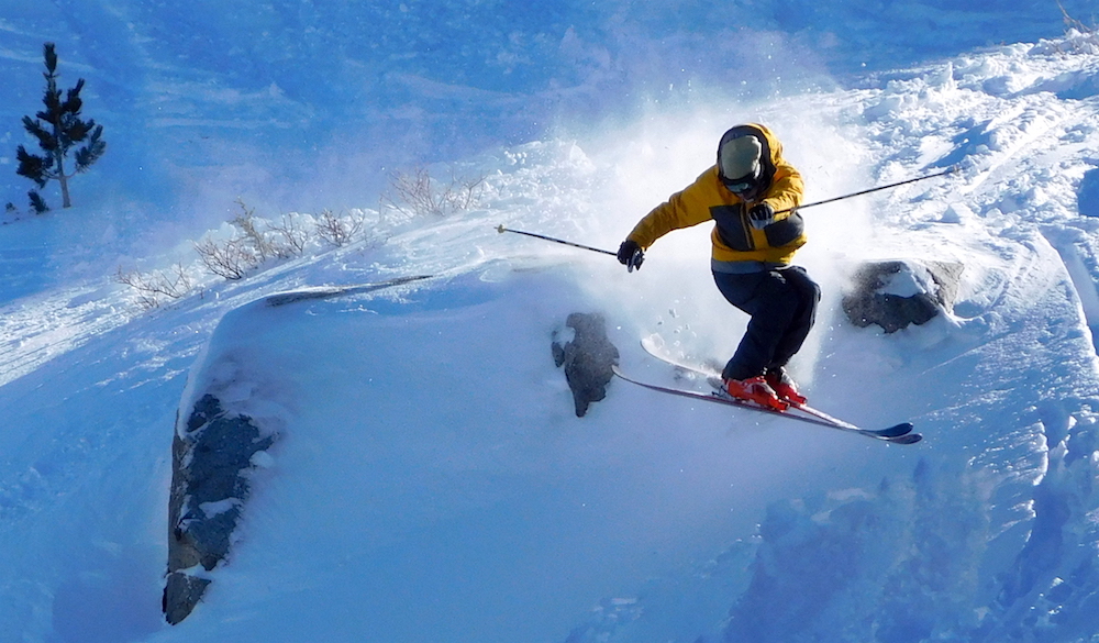 The Andy Hays getting shifty today in Rainbow Bowl. The Andy Hays in powder in Rainbow Bowl today. photo: snowbrains