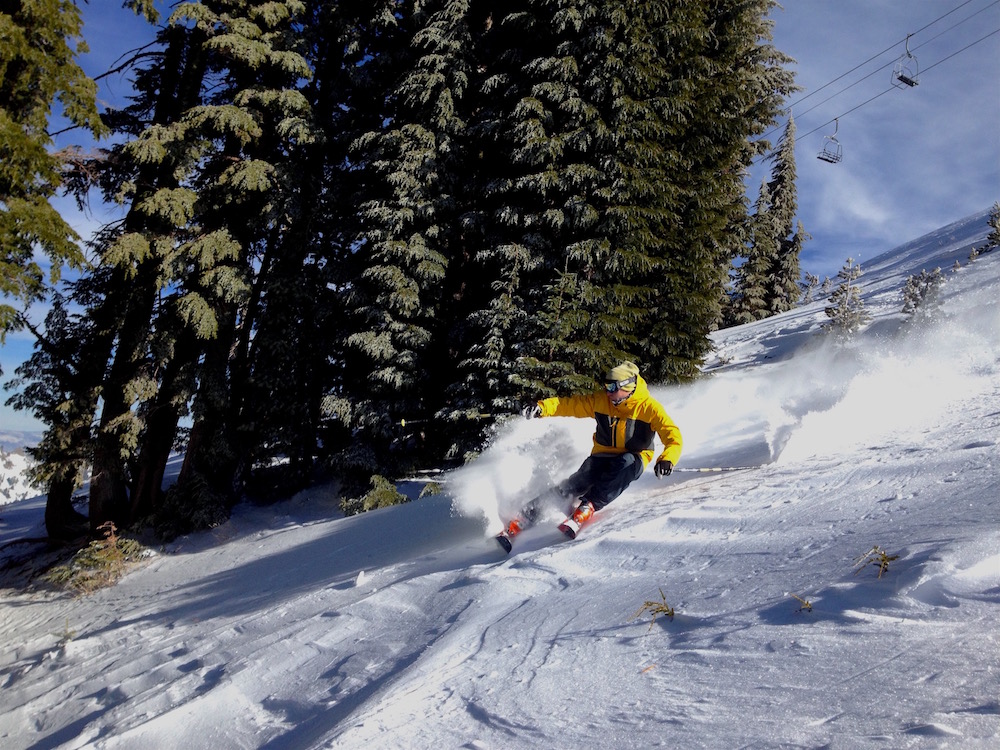 The Andy Hays ripping powder in Rainbow Bowl today. photo: snowbrains