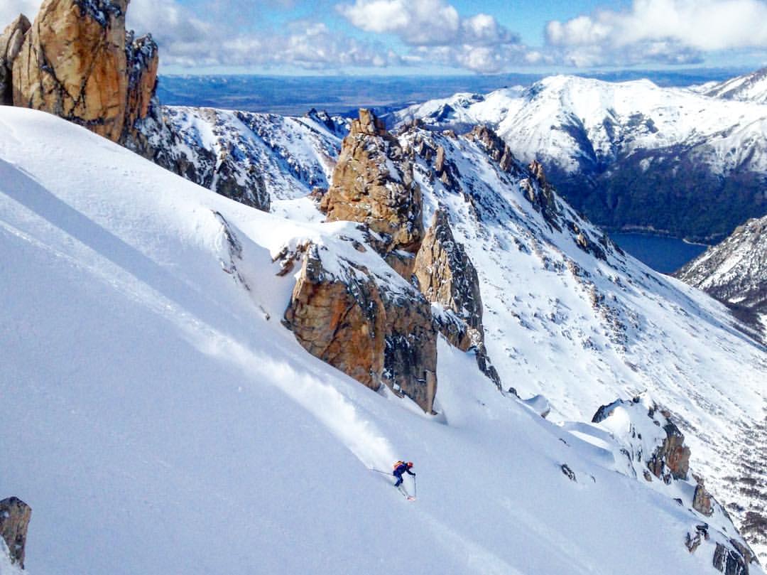 Skiing from Refugio Frey, Bariloche, Argentina