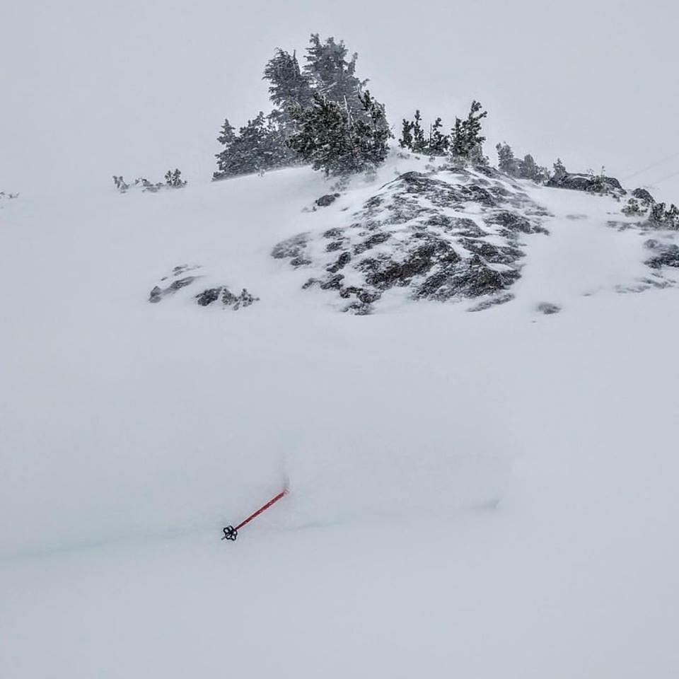 Mammoth.  Today.  photo:  @charlie_doing_things, skier:  Brandon Walsh