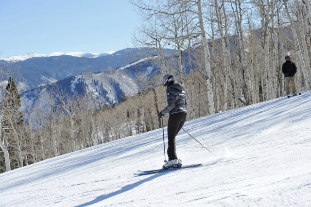 Michelle Obama enjoys a ski at the classic Buttermilk ski area in Aspen. Photo: Colorado Daily