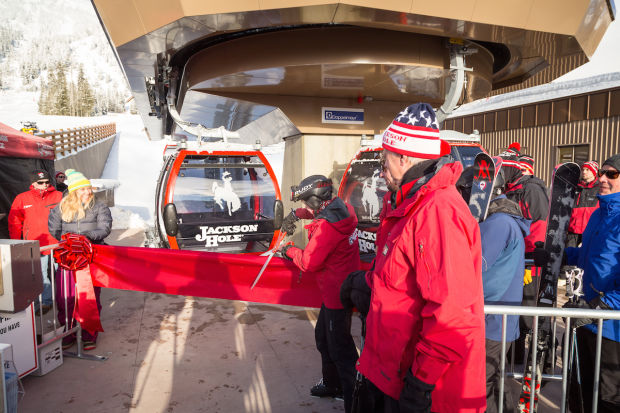 Ribbon cutting ceremony at the opening of the Sweetwater Gondola. Photo: Skimag