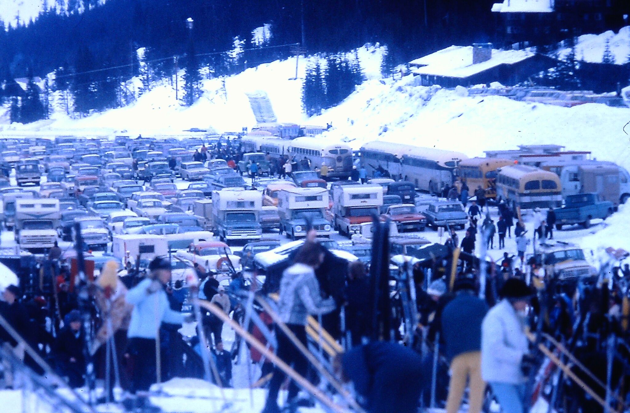 Crystal Mountain B-Lot in 1965! PC: John Kochevar 