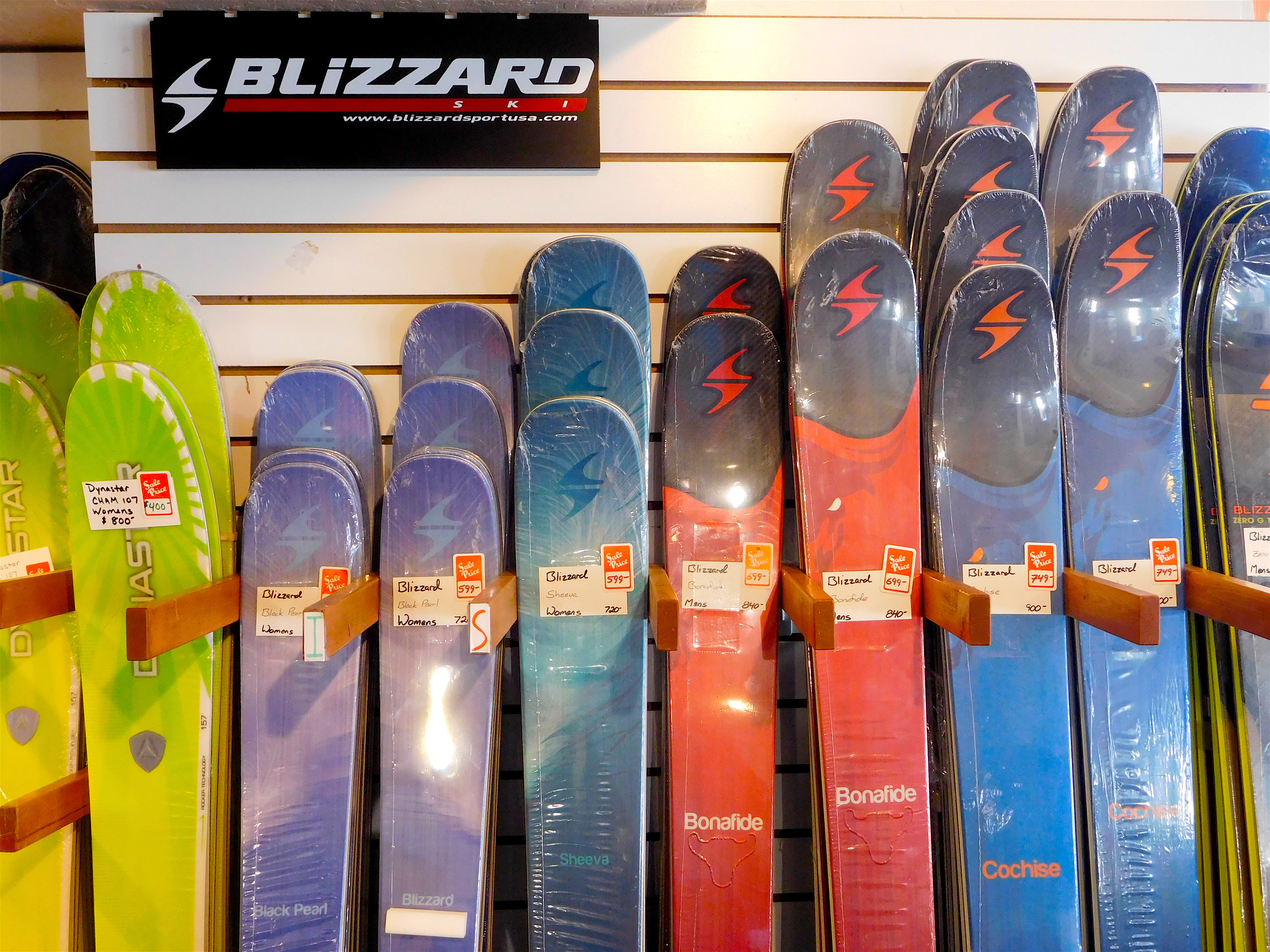 Blizzard skis for sale at Olympic.