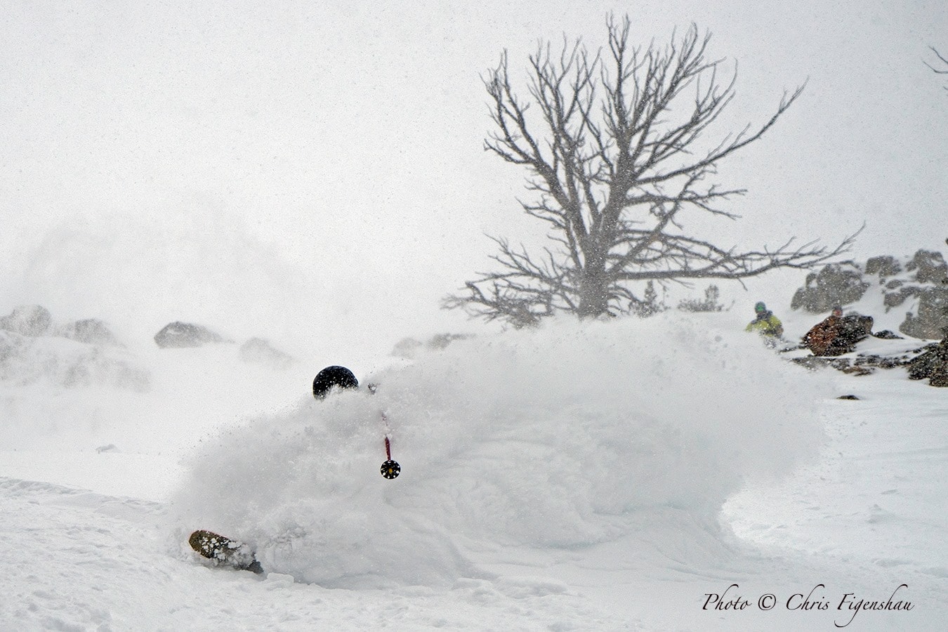 Dave Barnett plows his way through Jackson's 20th foot of seasonal fallen snow. PC: Chris Figenshau