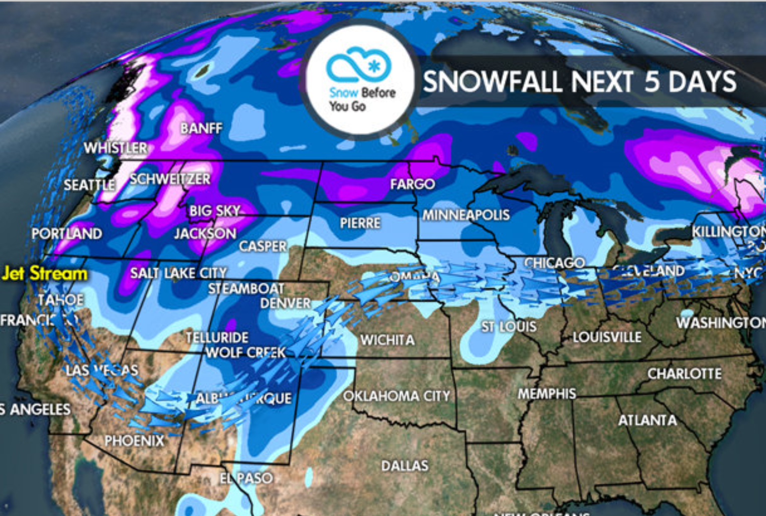 The snowfall forecast is looking GOOD! PC: Chris Tomer