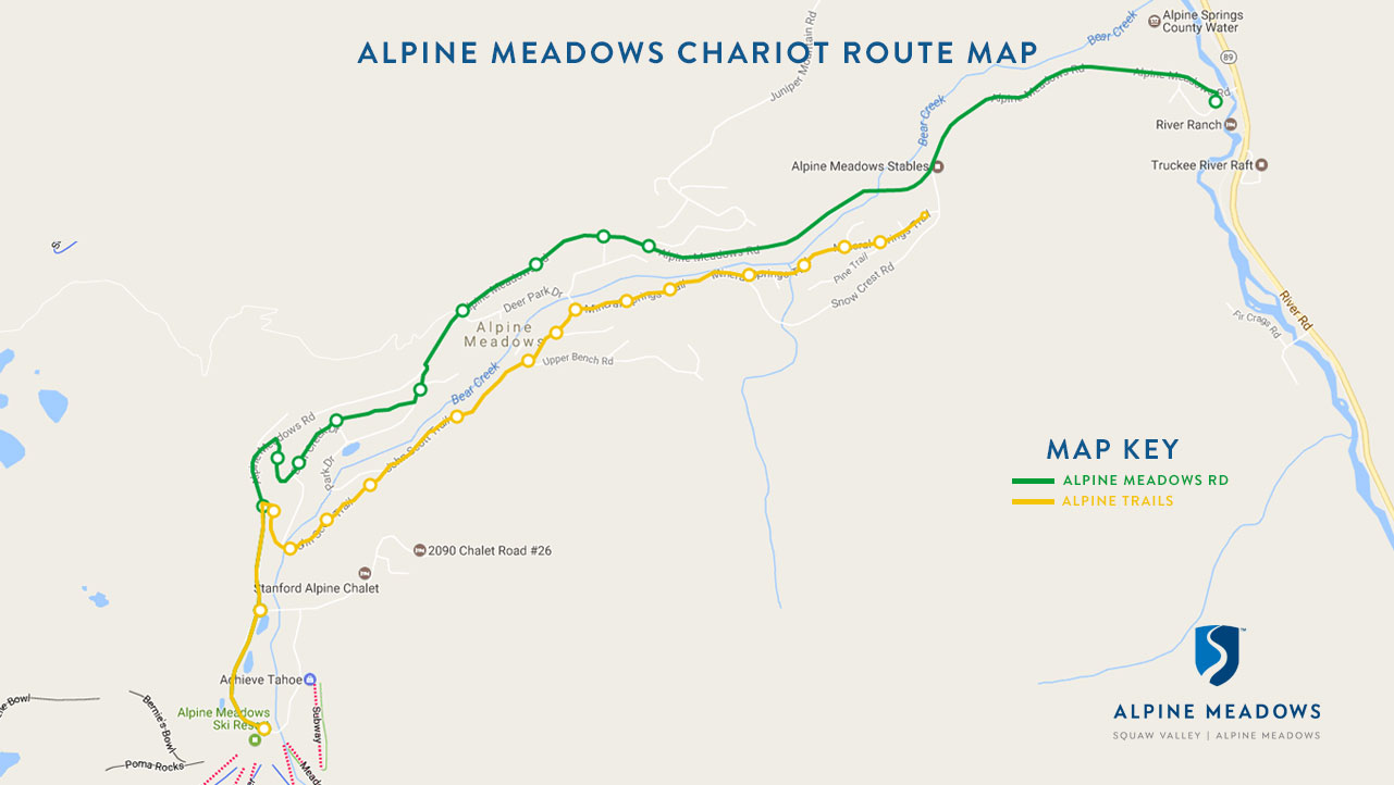 Alpine Chariot pick up map.