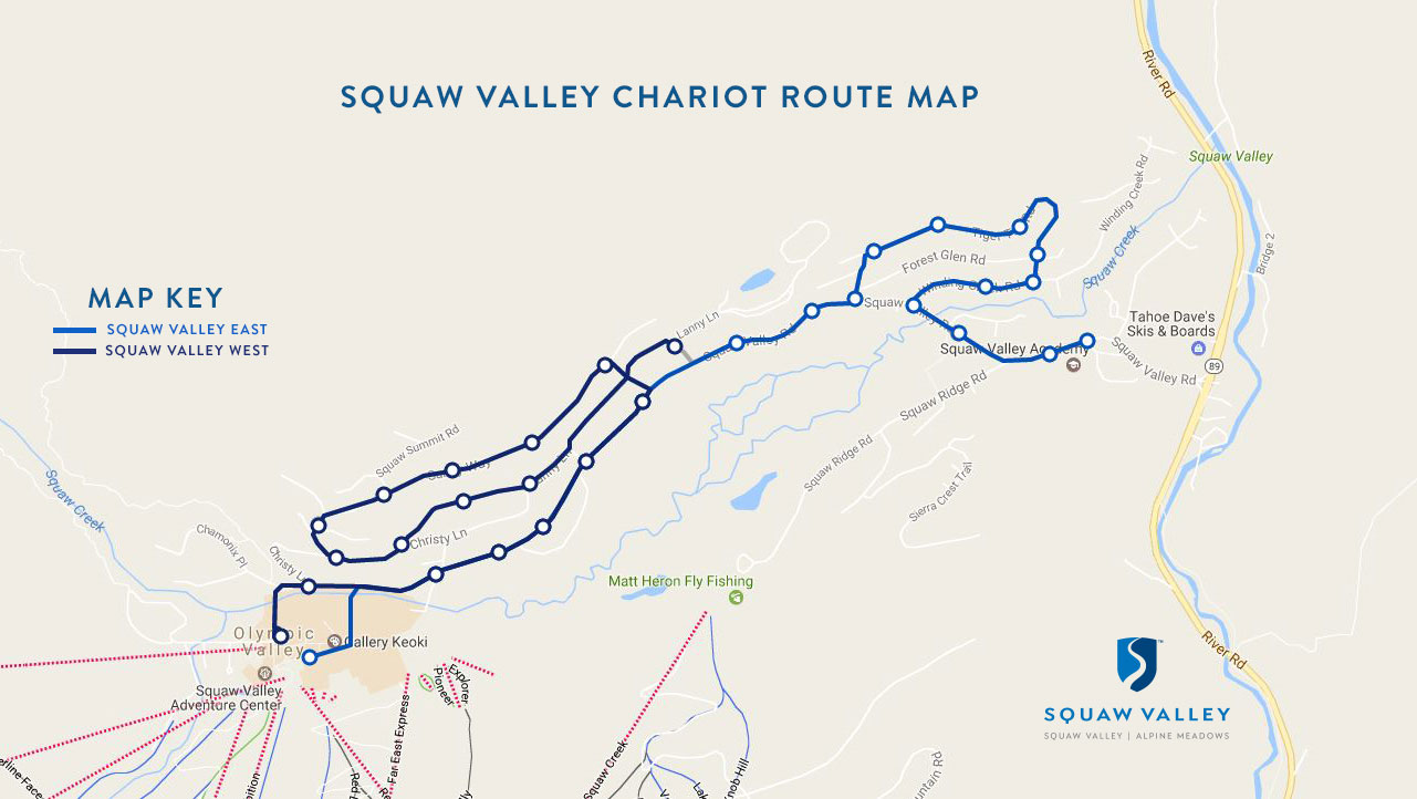 Squaw Chariot pick up map.
