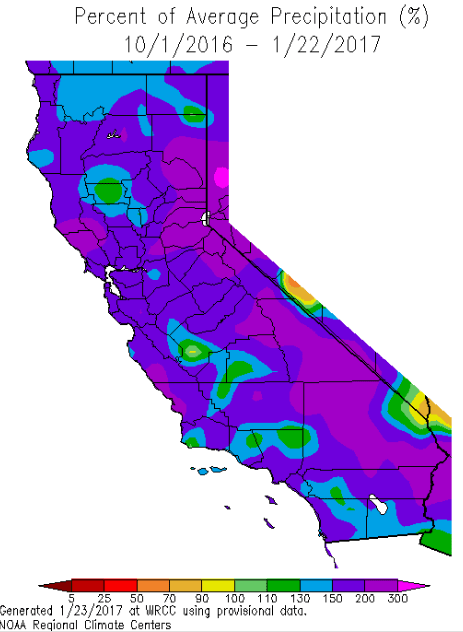 California is WAY above average for precip this year. noaa, yesterday