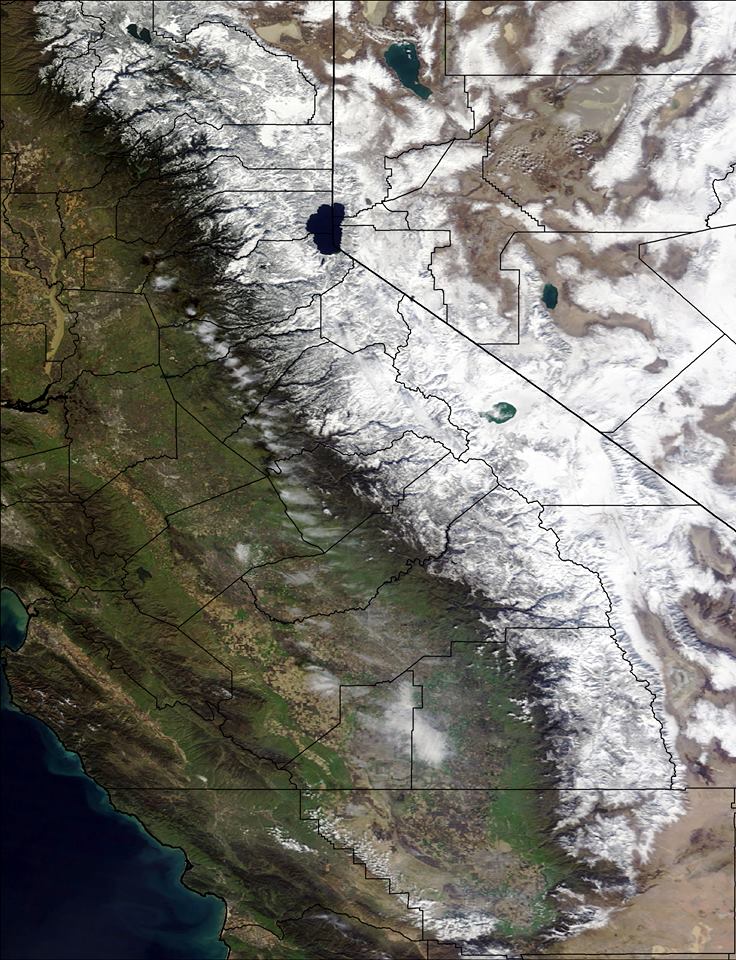 California snowpack looking phat at 186% of average to date! photo: nasa, friday